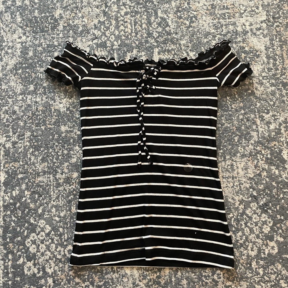 Aeropostale striped off the shoulder top women’s